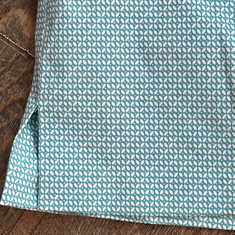NEW Tribal Women's Teal White Geometric Pattern Pull On Skort-Stretch Size 8‎ - Picture 2 of 9